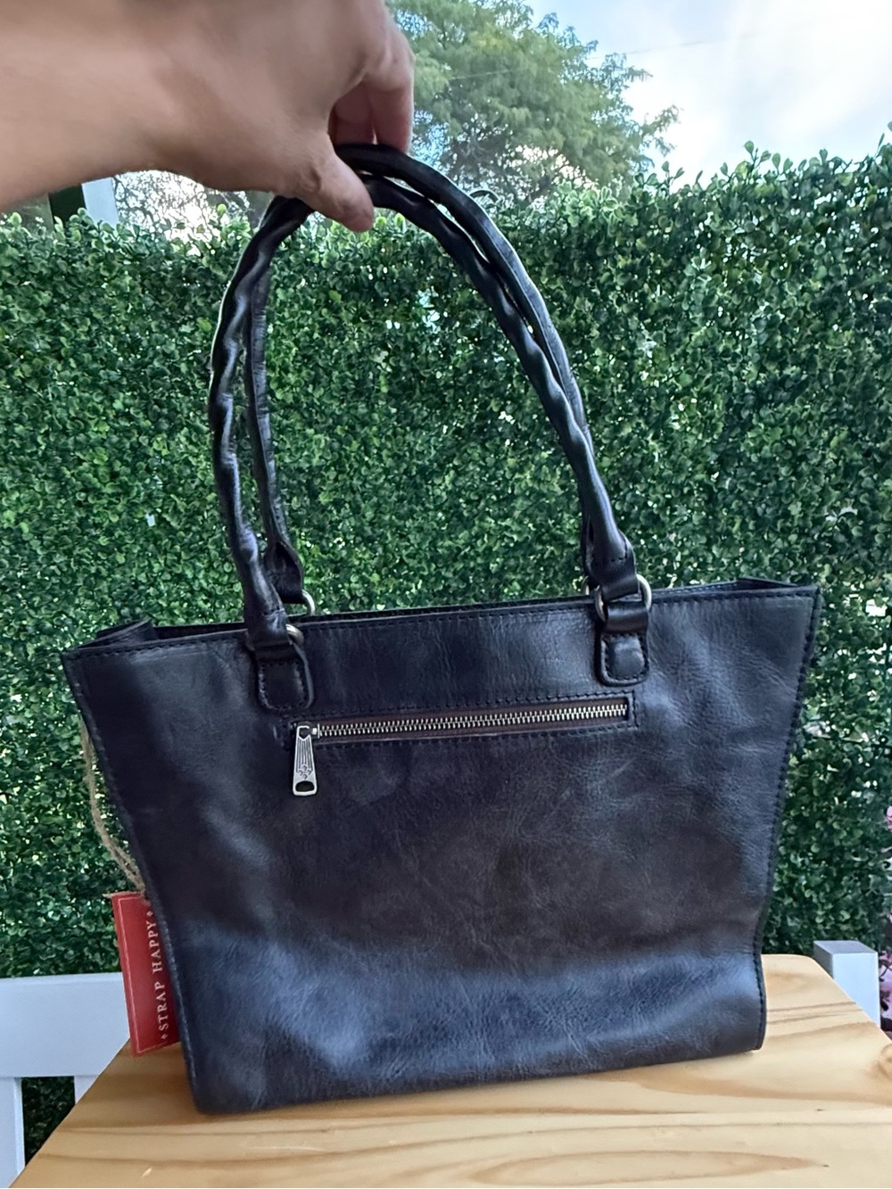 Patricia Nash Zancona Black Leather Studded Tote Bag NWT $169